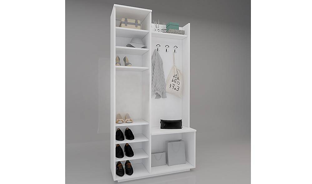 Fulya Beyaz Portmanto Vestiyer Portmanto