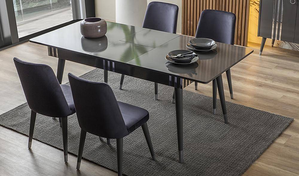 Karnaval Antrasit Yemek Masası Takımı Yemek Masası Takımı