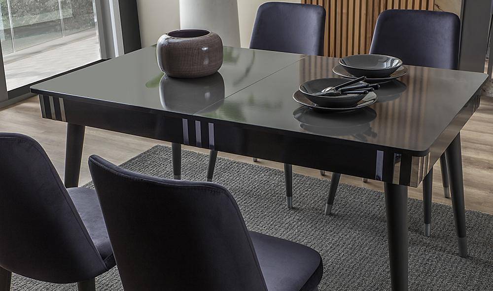 Karnaval Antrasit Yemek Masası Takımı Yemek Masası Takımı