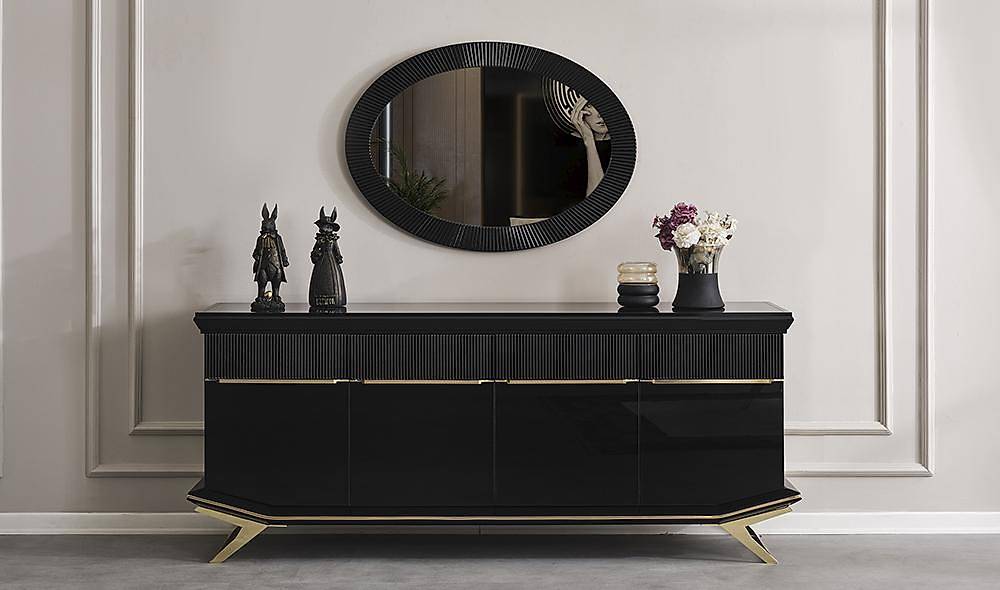 Clara Siyah Gold Yemek Odası Yemek Odası