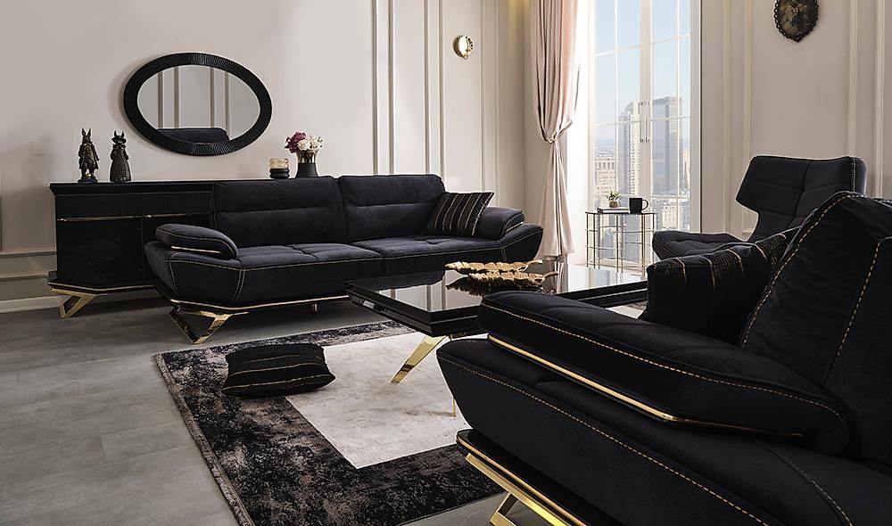 Clara Gold - Siyah Koltuk Takımı Koltuk Takımı