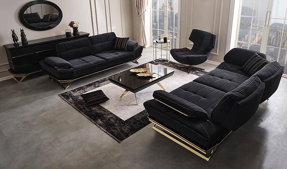 Clara Gold - Siyah Koltuk Takımı Koltuk Takımı