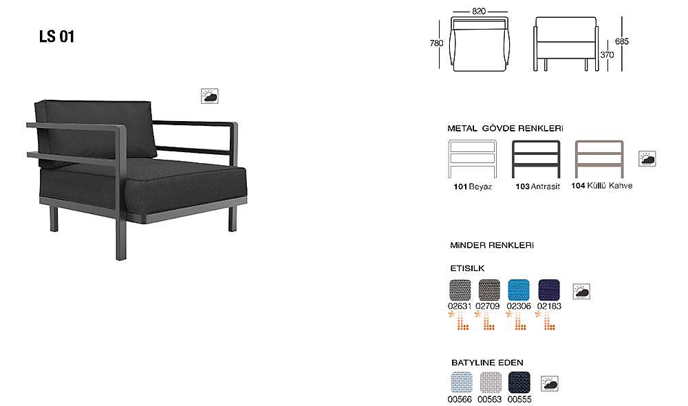 Loca Tekli Bahçe Koltuğu Ls 01 Bahçe Mobilyası