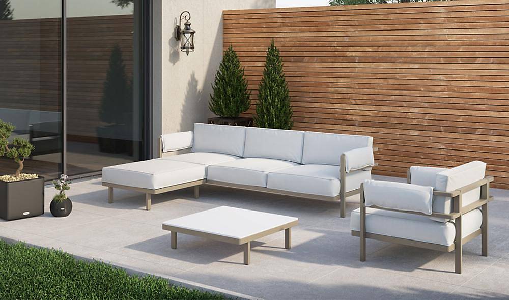 Loca Ls Üçlü Bahçe Koltuğu - Puflu Bahçe Oturma Grubu