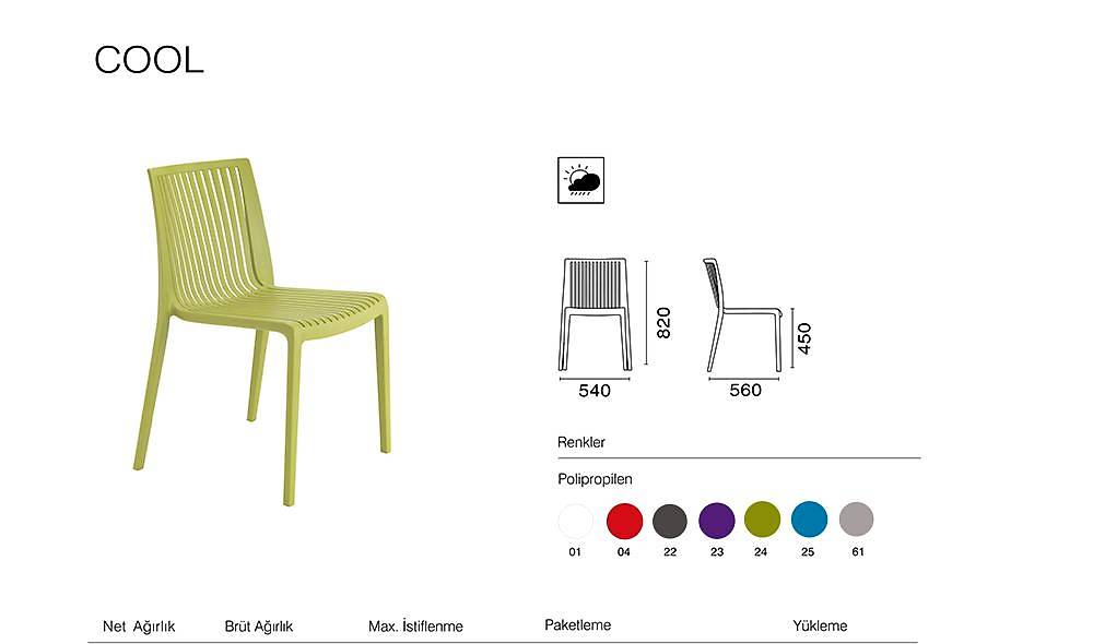 Cool Sandalye 2 Adet Bahçe Mobilyası