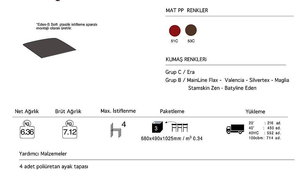 Eden-S Soft Sandalye 2 Adet Bahçe Mobilyası