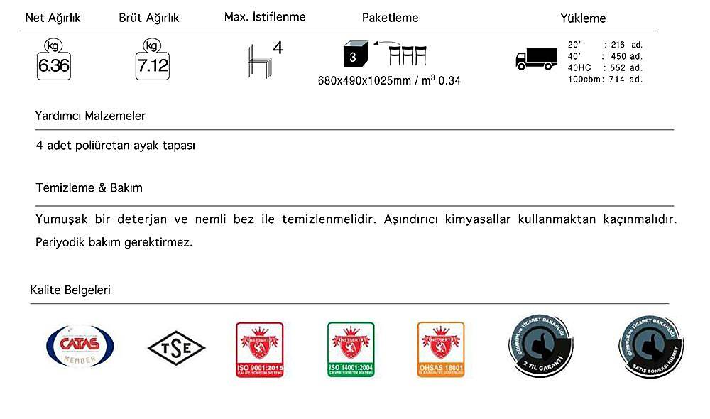 Eden-S Soft Sandalye 2 Adet Bahçe Mobilyası