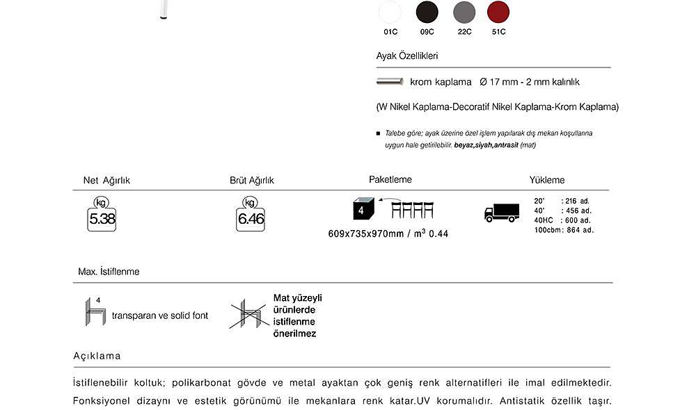 Flora ML Sandalye 2 Adet Bahçe Mobilyası