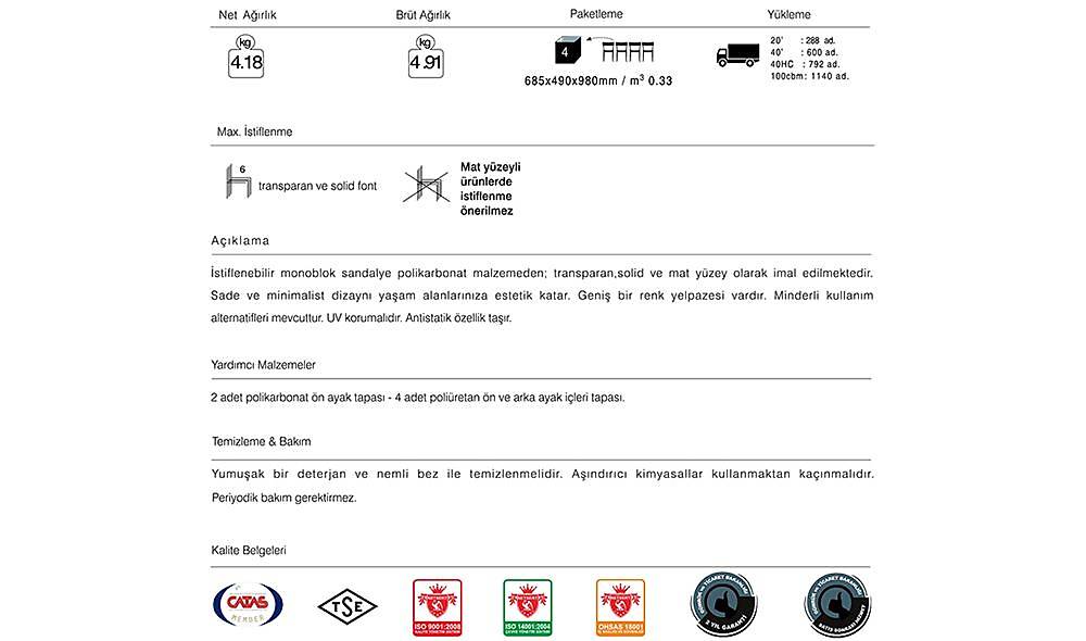 Gyza Sandalye 2 Adet Bahçe Mobilyası
