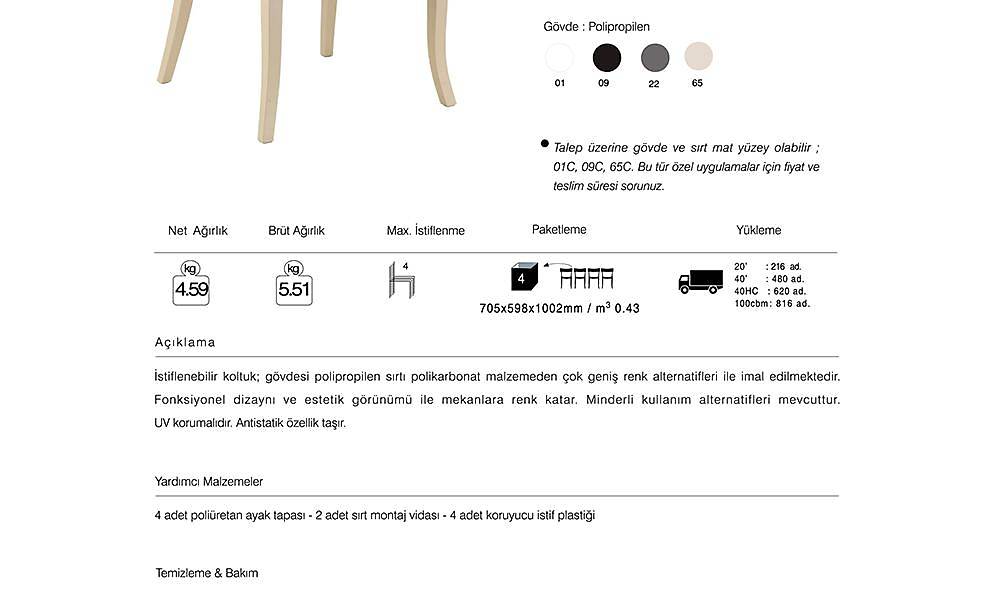 Hera-K Sandalye 2 Adet Bahçe Mobilyası