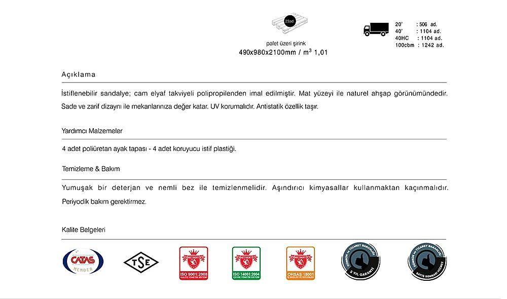 Joy-S Sandalye 2 Adet Bahçe Mobilyası