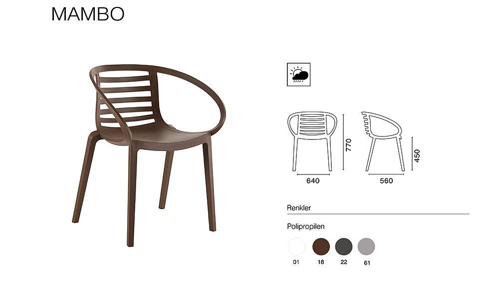 Mambo Sandalye 2 Adet Bahçe Mobilyası