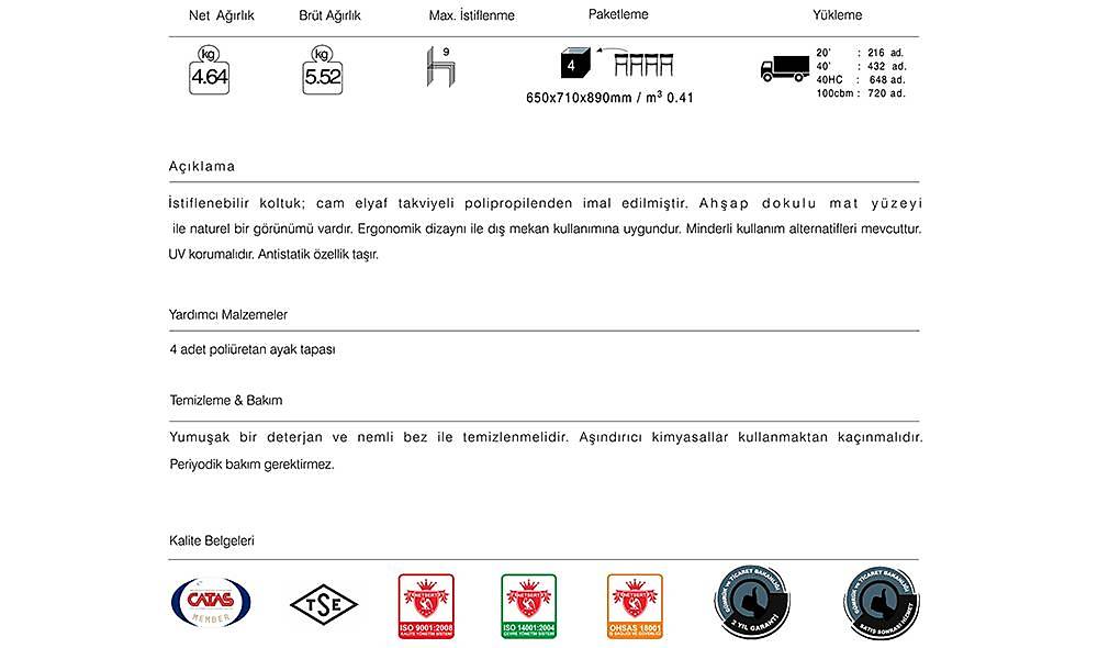 Mambo Sandalye 2 Adet Bahçe Mobilyası