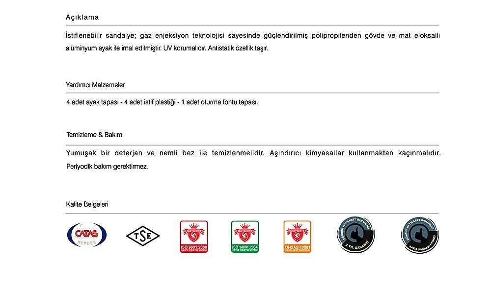 Marvel-S Sandalye 2 Adet Bahçe Mobilyası