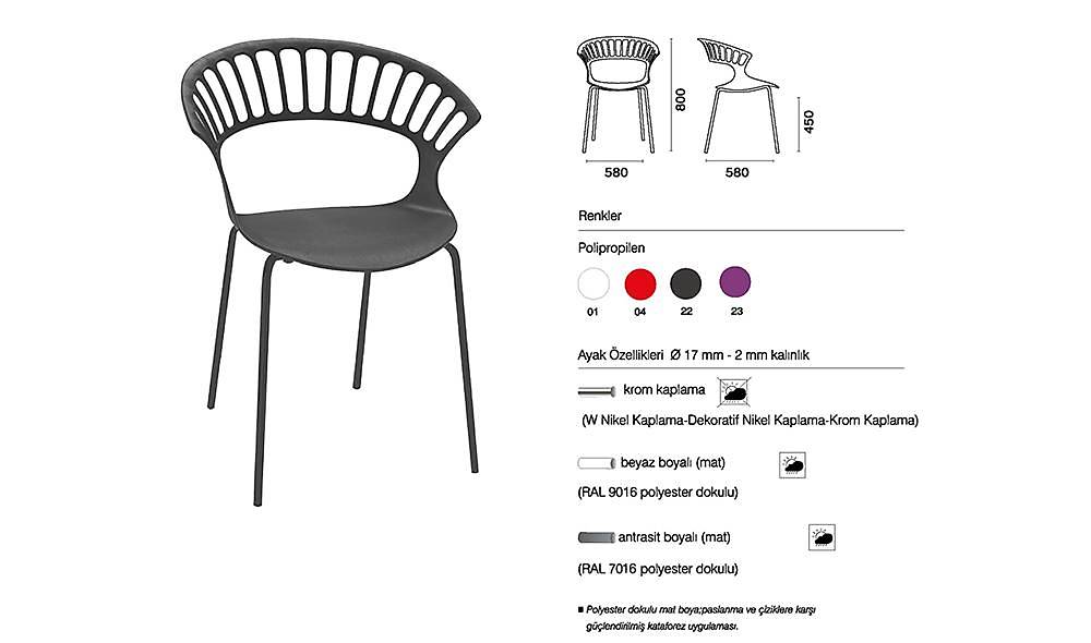 Tiara Sandalye 2 Adet Bahçe Mobilyası