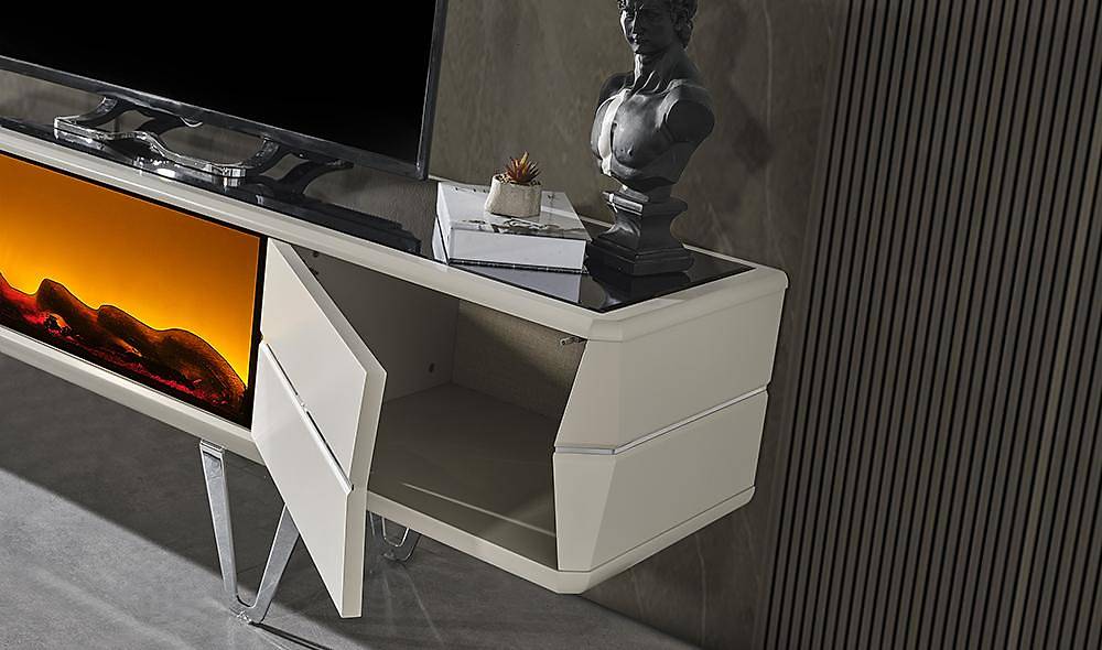 Hisar Luxury Şömineli Tv Ünitesi TV Ünitesi