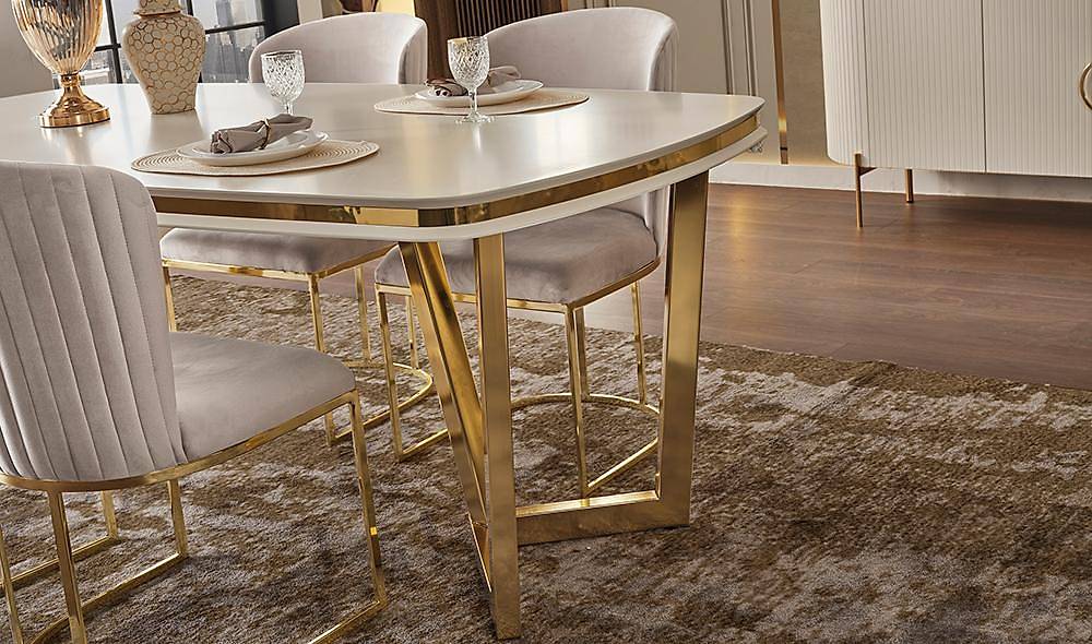 Mood Ekru Gold Yemek Masası Takımı Yemek Masası Takımı