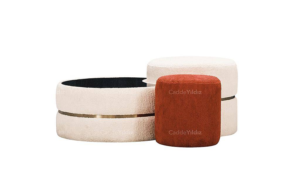 Mostar Puflu Sehpa Seti Sehpa ve Aksesuar