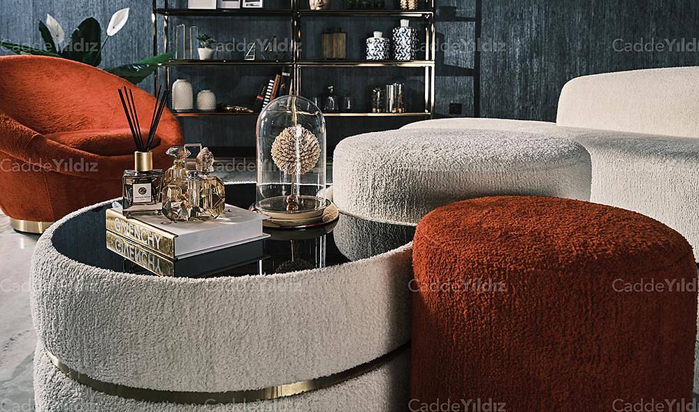 Mostar Puflu Sehpa Seti Sehpa ve Aksesuar