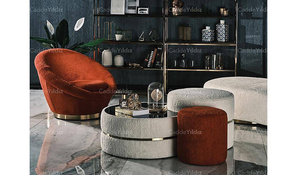 Mostar Puflu Sehpa Seti Sehpa ve Aksesuar