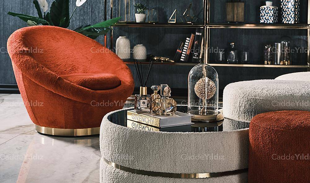 Mostar Puflu Sehpa Seti Sehpa ve Aksesuar