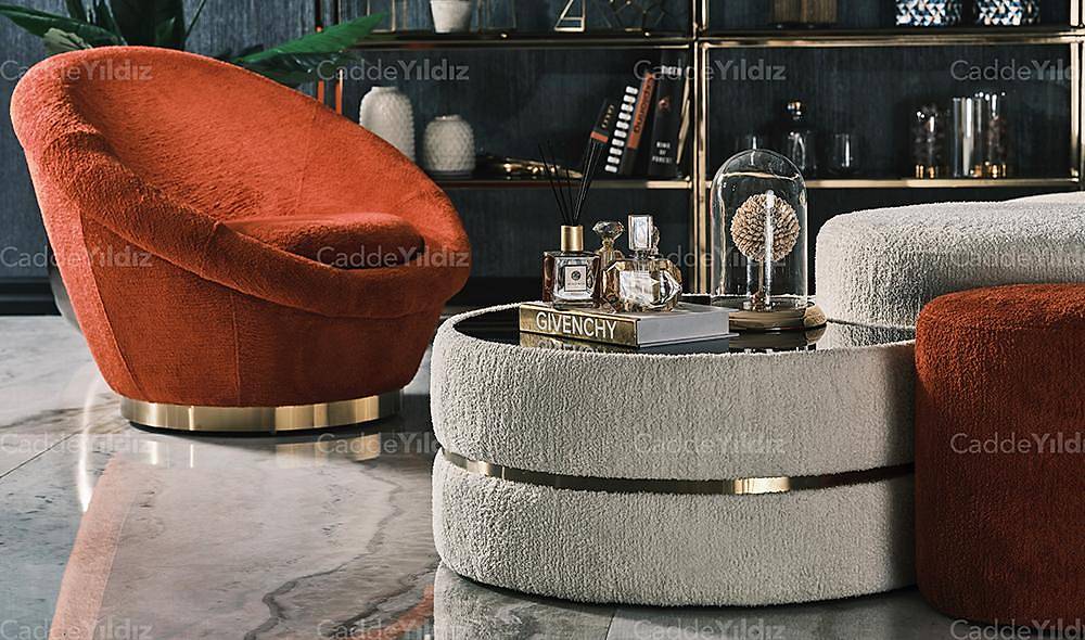 Mostar Puflu Sehpa Seti Sehpa ve Aksesuar