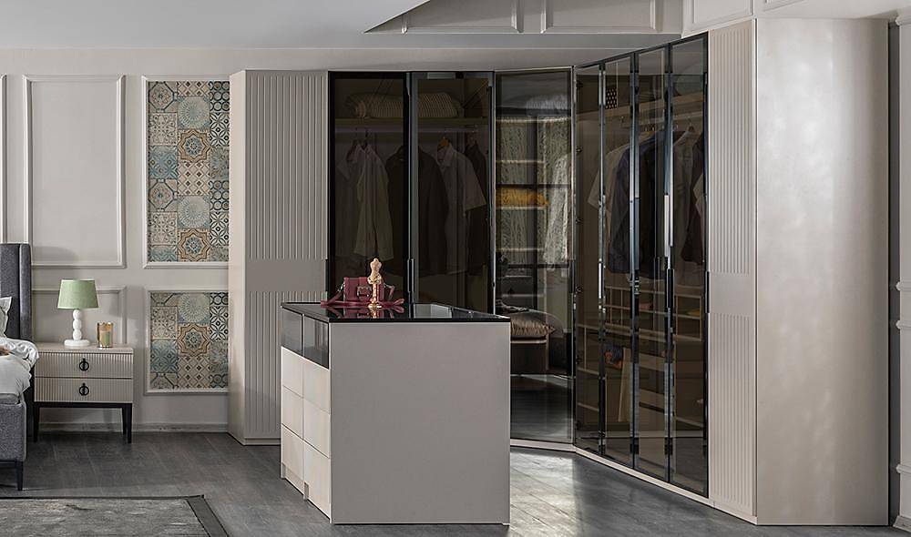 Milenyum Köşe Gardolap V2 Kapaklı Gardırop