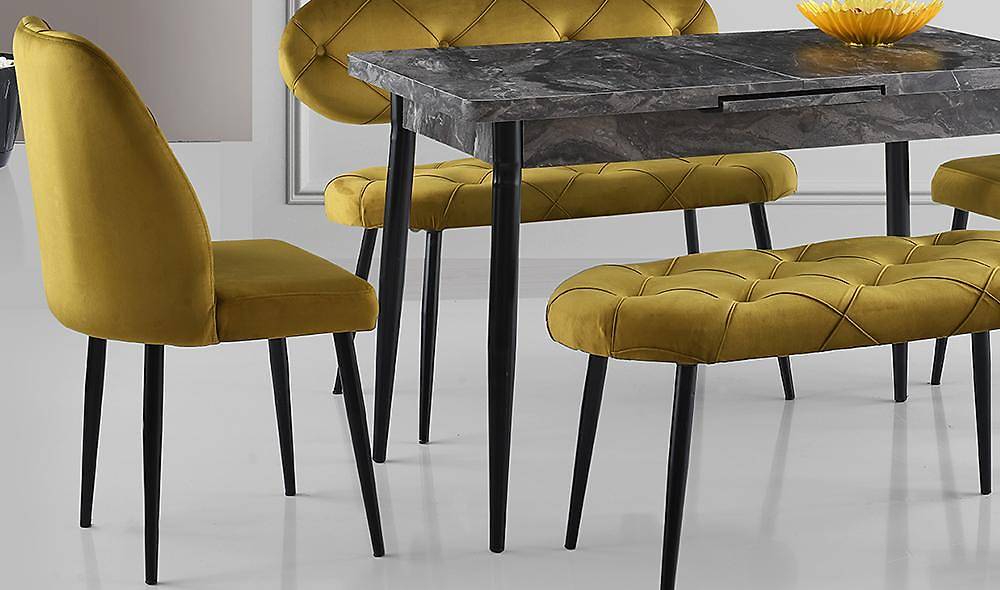 Yeşil Kapitoneli Yemek Masası Takımı V2 Yemek Masası Takımı