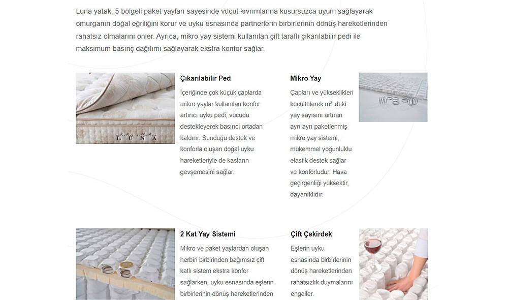 Luna Ortopedik Yatak Yatak Modelleri