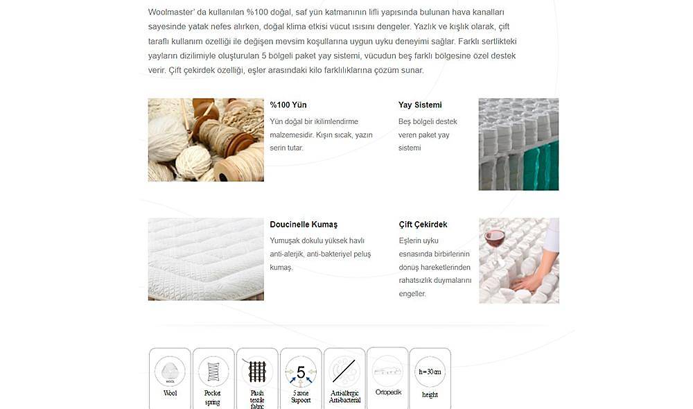 Woolmaster Ortopedik Yatak Yatak Odası