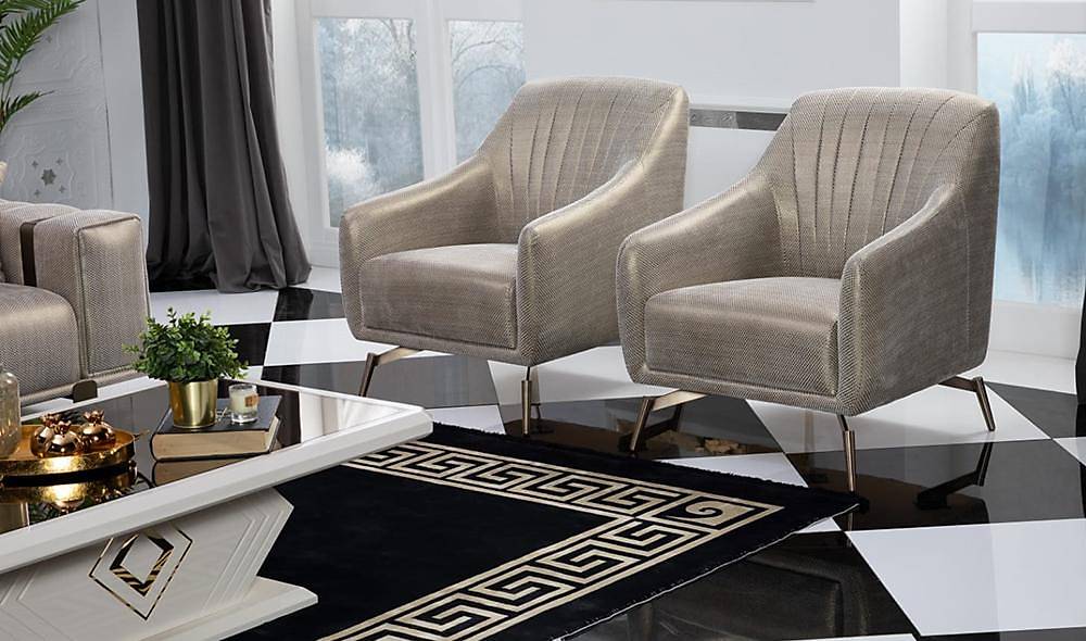 Alfa Salon Takımı Bej Koltuk Takımı
