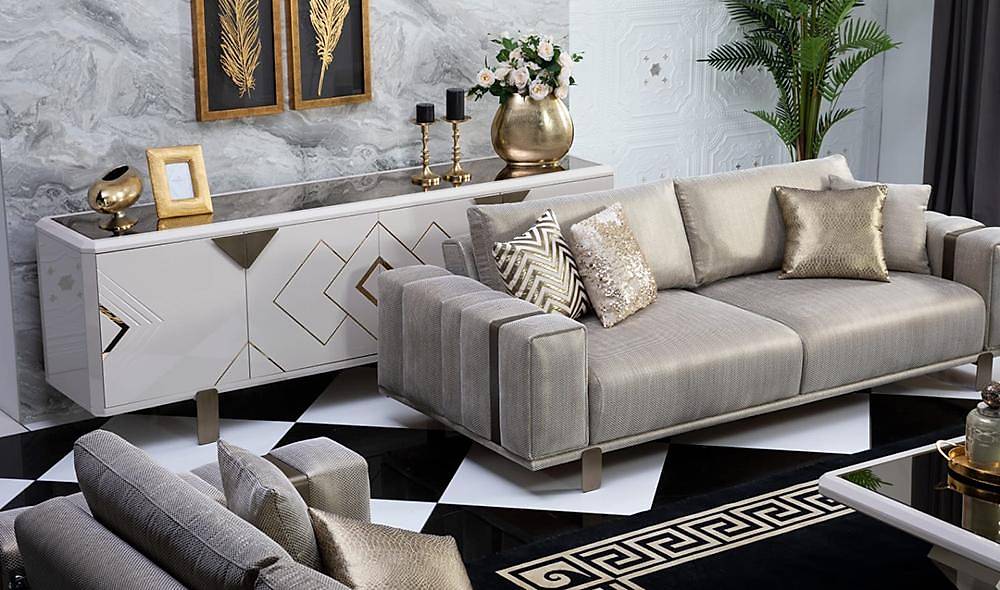 Alfa Salon Takımı Bej Koltuk Takımı