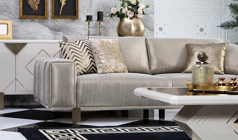 Alfa Salon Takımı Bej Koltuk Takımı