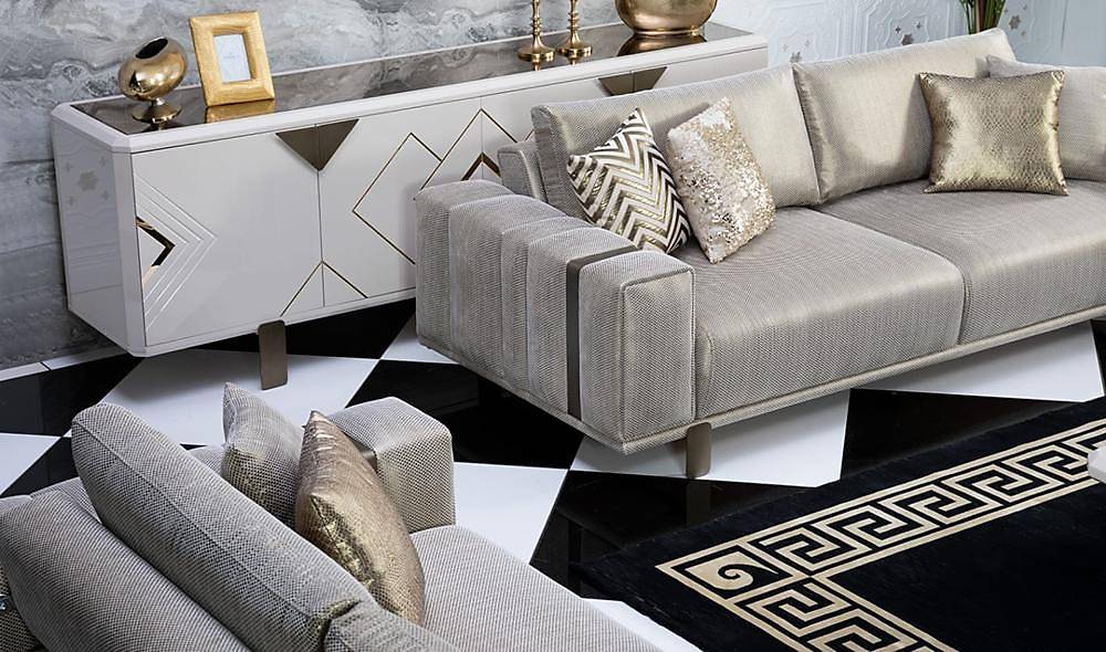 Alfa Salon Takımı Bej Koltuk Takımı