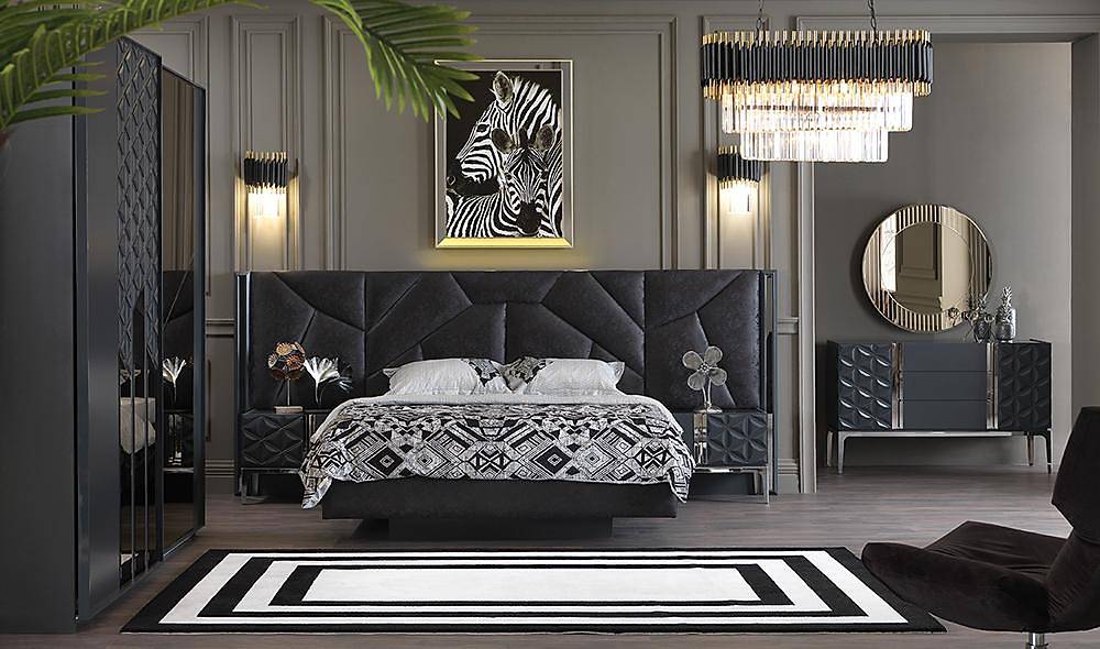 Vadi Antrasit Bazalı Yatak Odası Yatak Odası