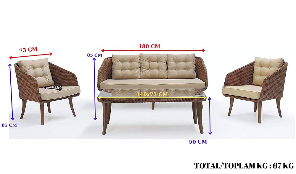 Alaçatı Bahçe Koltuk Takımı Bahçe Oturma Grubu