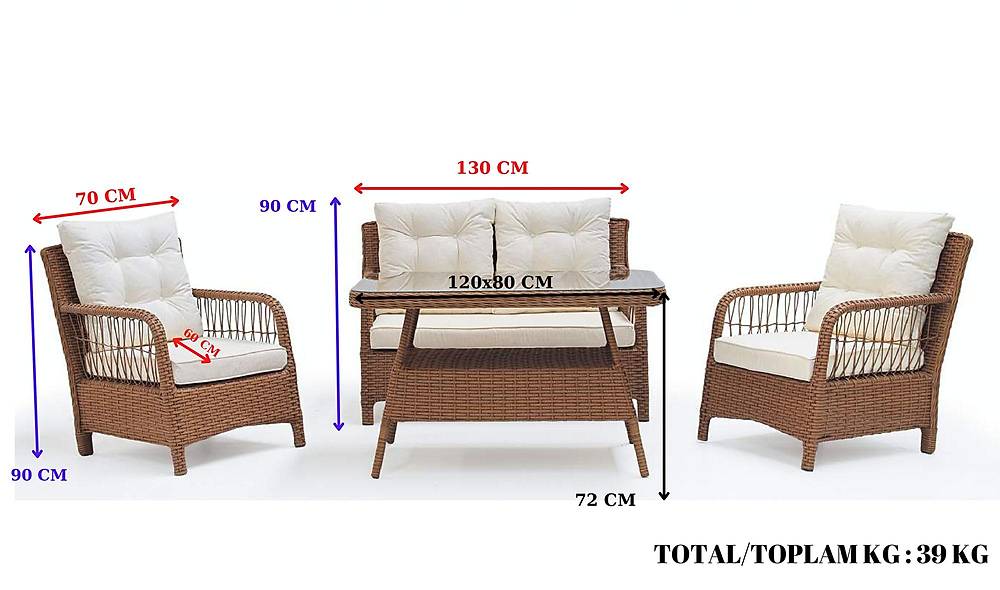 Kuşadası Bahçe Koltuk Takımı Bahçe Oturma Grubu