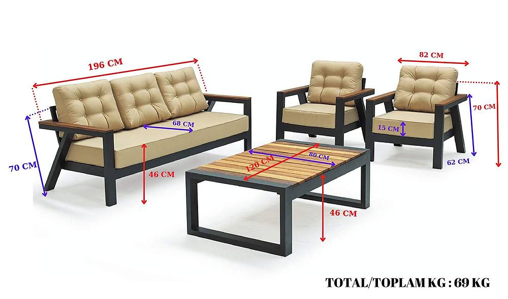 Muğla Bahçe Koltuk Takımı Bahçe Oturma Grubu