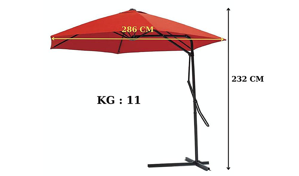 Kırmızı Bahçe Şemsiyesi Bahçe Aksesuar