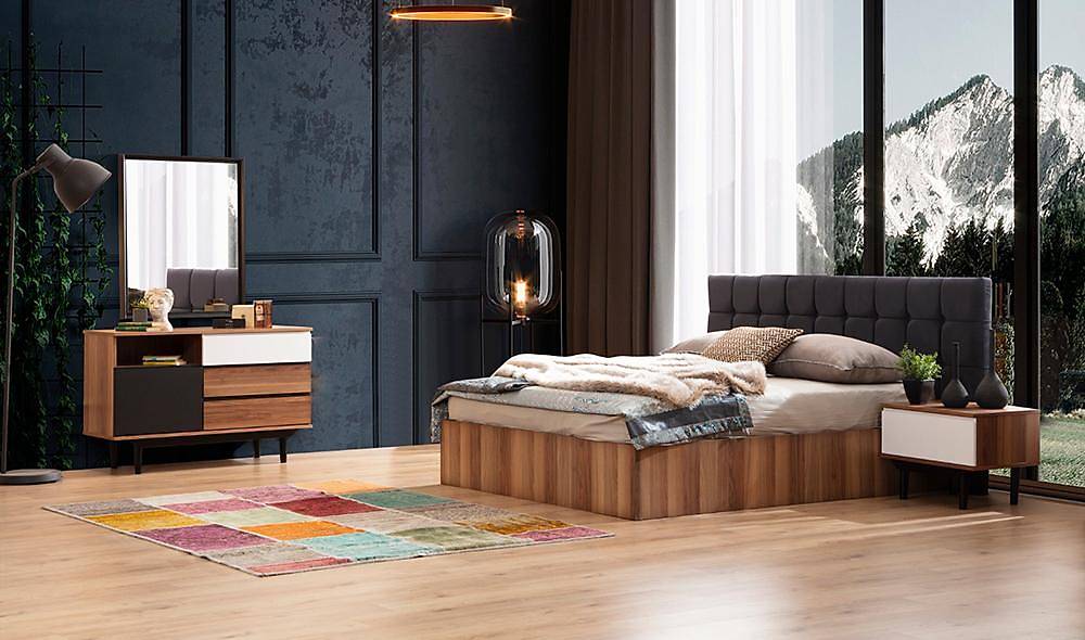 New York Bazalı Yatak Odası Yatak Odası