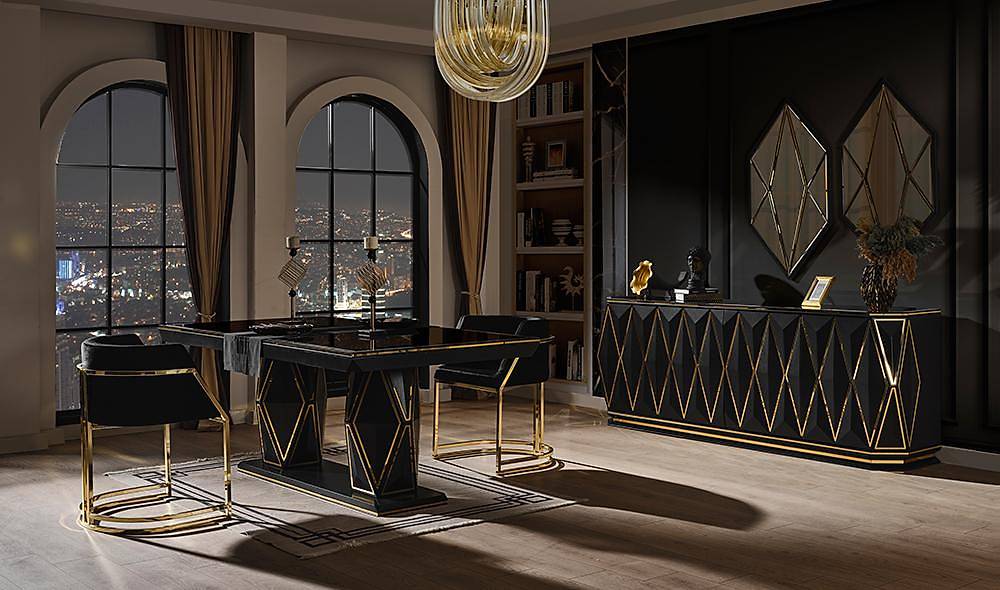 Sanremo Siyah Yemek Odası Yemek Odası