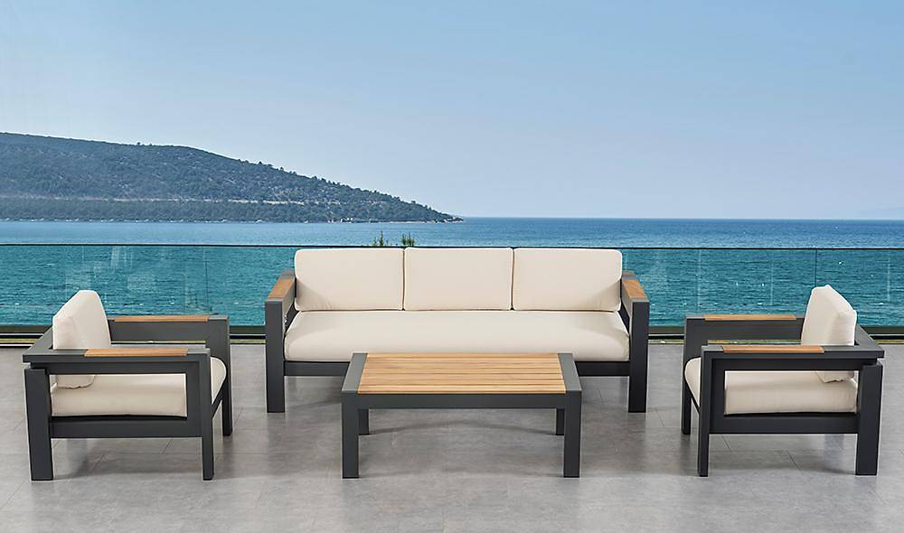 Rosalina Antrasit Bahçe Koltuk Takımı Bahçe Oturma Grubu