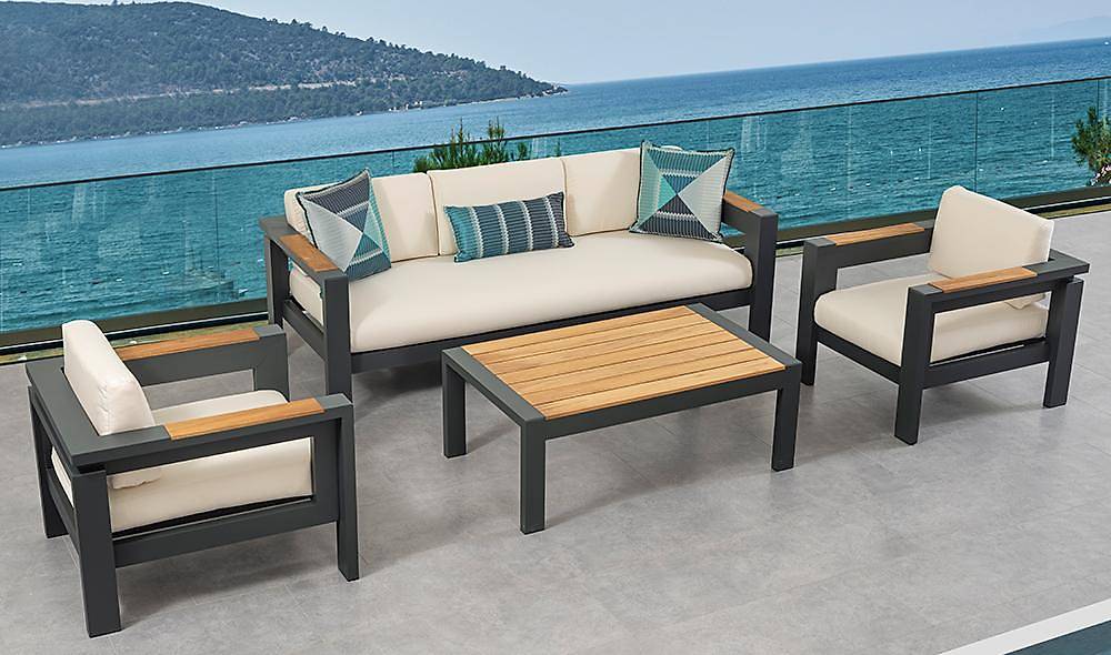 Rosalina Antrasit Bahçe Koltuk Takımı Bahçe Oturma Grubu