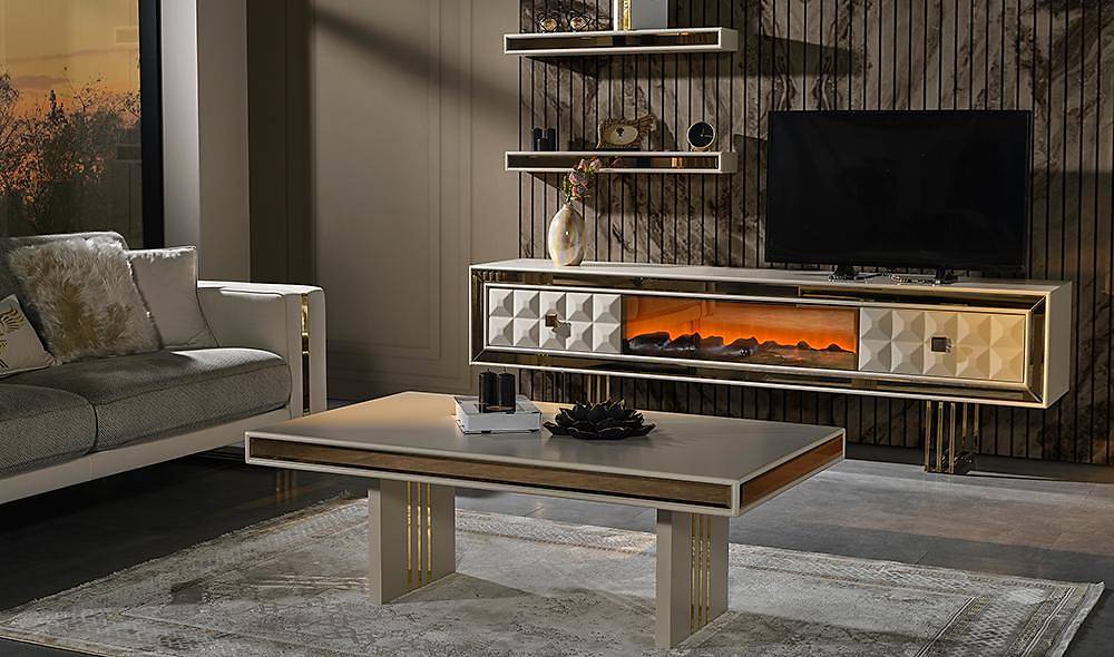 İpek Şömineli Tv Ünitesi TV Ünitesi