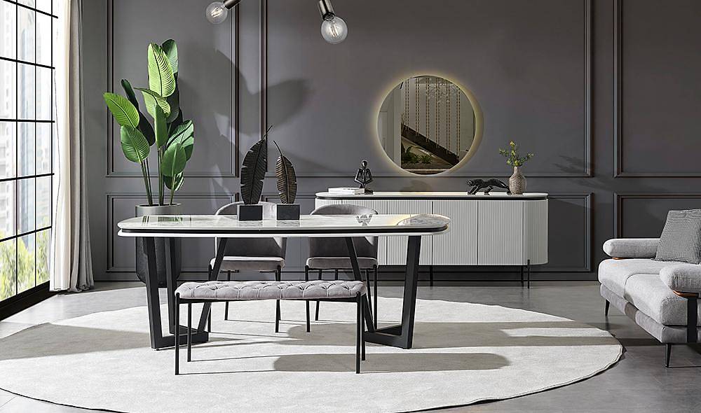 Mood Gri - Mermer Yemek Odası Yemek Odası