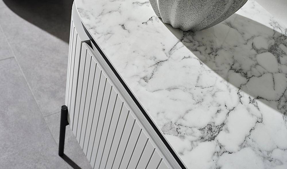 Mood Gri - Mermer Tv Sehpası TV Ünitesi