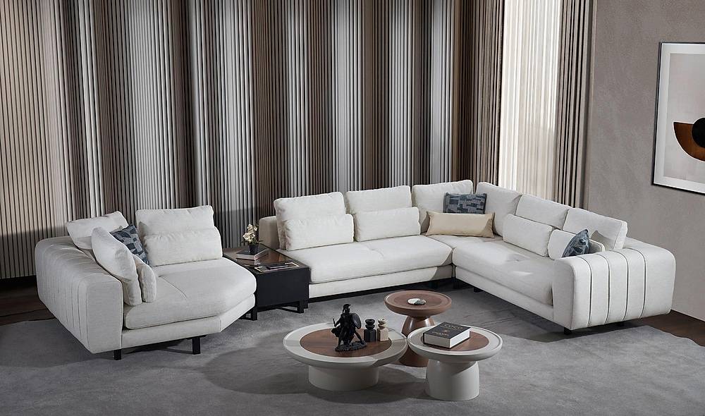 David Krem Köşe Takımı Köşe Koltuk