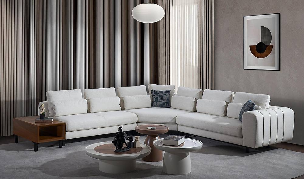 David Krem Köşe Takımı Köşe Koltuk