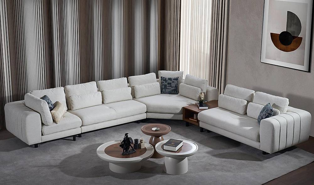 David Krem Köşe Takımı Köşe Koltuk