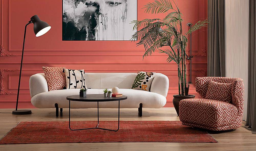 Brown Koltuk Takımı - Krem Pembe Koltuk Takımı